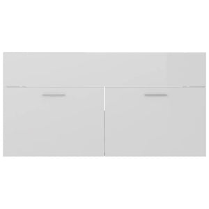 vidaXL Bathroom Furniture Set High Gloss White Engineered Wood