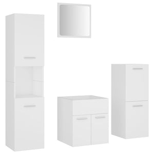 vidaXL Bathroom Furniture Set White Engineered Wood