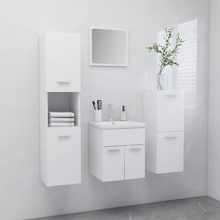 vidaXL Bathroom Furniture Set White Engineered Wood