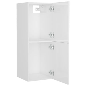 vidaXL Bathroom Furniture Set High Gloss White Engineered Wood