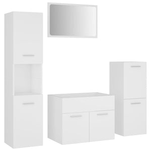 vidaXL Bathroom Furniture Set White Engineered Wood