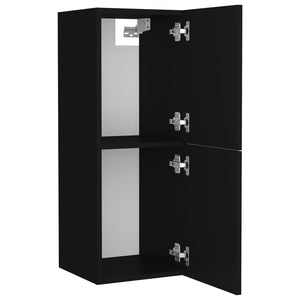 vidaXL Bathroom Furniture Set Black Engineered Wood