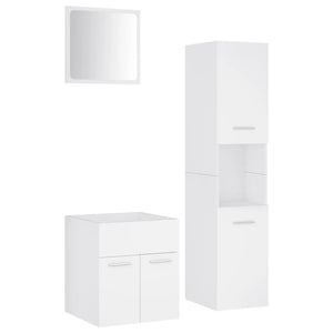 vidaXL Bathroom Furniture Set White Engineered Wood