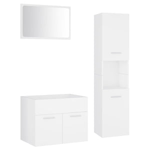 vidaXL Bathroom Furniture Set White Engineered Wood