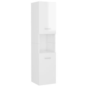 vidaXL Bathroom Furniture Set High Gloss White Engineered Wood