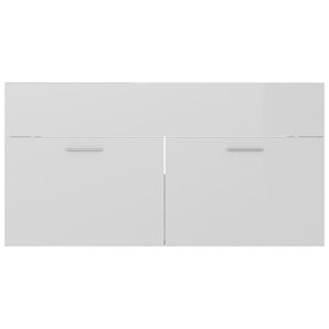 vidaXL Bathroom Furniture Set High Gloss White Engineered Wood