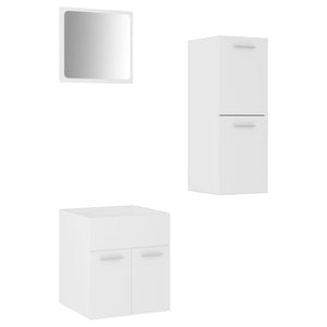 vidaXL Bathroom Furniture Set White Engineered Wood