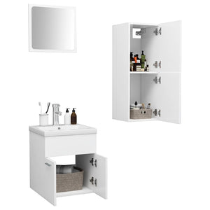 vidaXL Bathroom Furniture Set White Engineered Wood