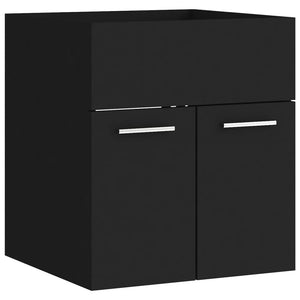 vidaXL Bathroom Furniture Set Black Engineered Wood