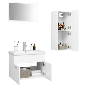 vidaXL Bathroom Furniture Set White Engineered Wood