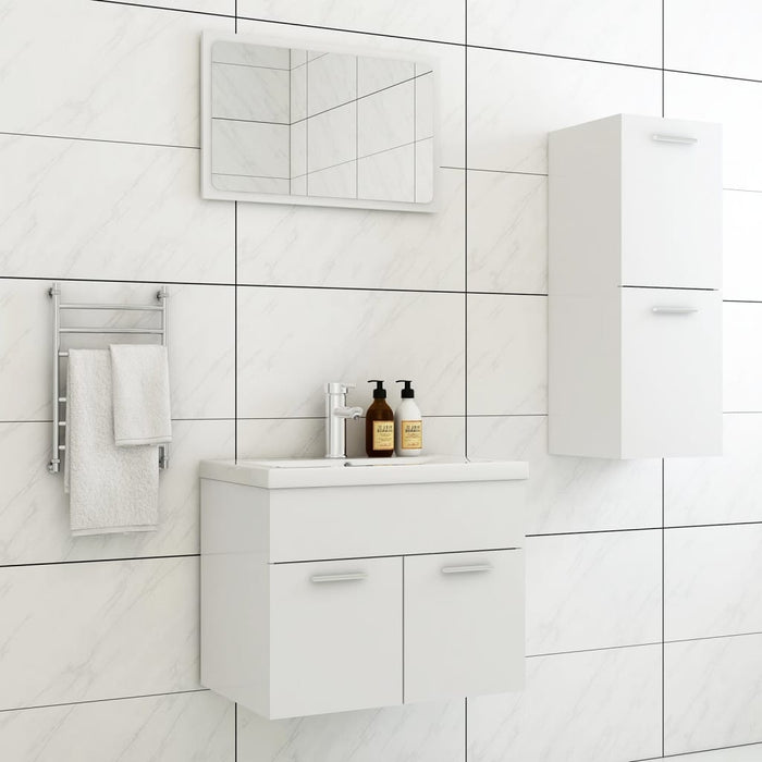 vidaXL Bathroom Furniture Set White Engineered Wood