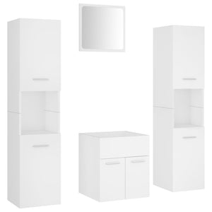 vidaXL Bathroom Furniture Set White Engineered Wood