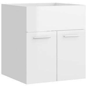 vidaXL Bathroom Furniture Set High Gloss White Engineered Wood