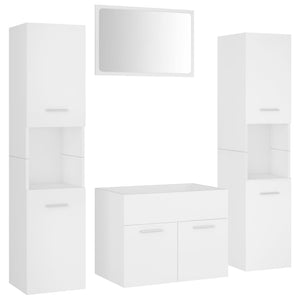 vidaXL Bathroom Furniture Set White Engineered Wood