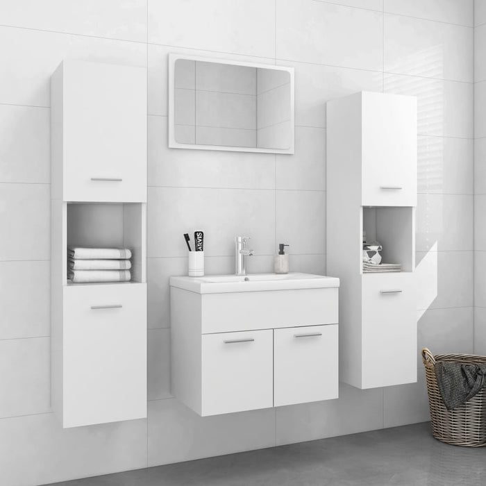 vidaXL Bathroom Furniture Set White Engineered Wood