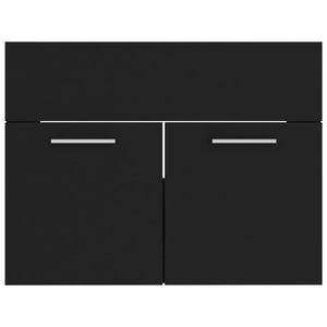 vidaXL Bathroom Furniture Set Black Engineered Wood