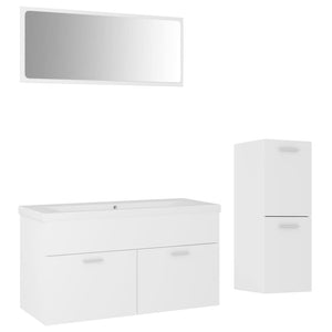 vidaXL Bathroom Furniture Set White Engineered Wood