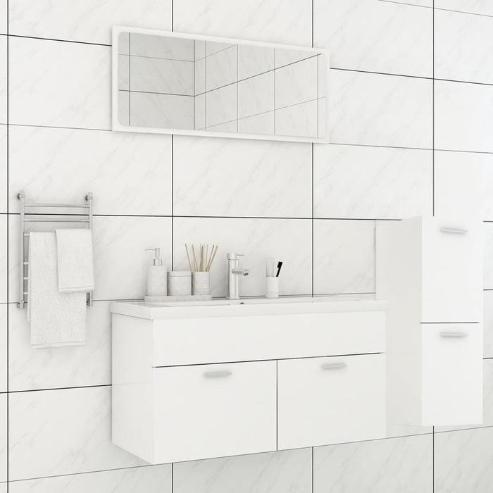 vidaXL Bathroom Furniture Set White Engineered Wood