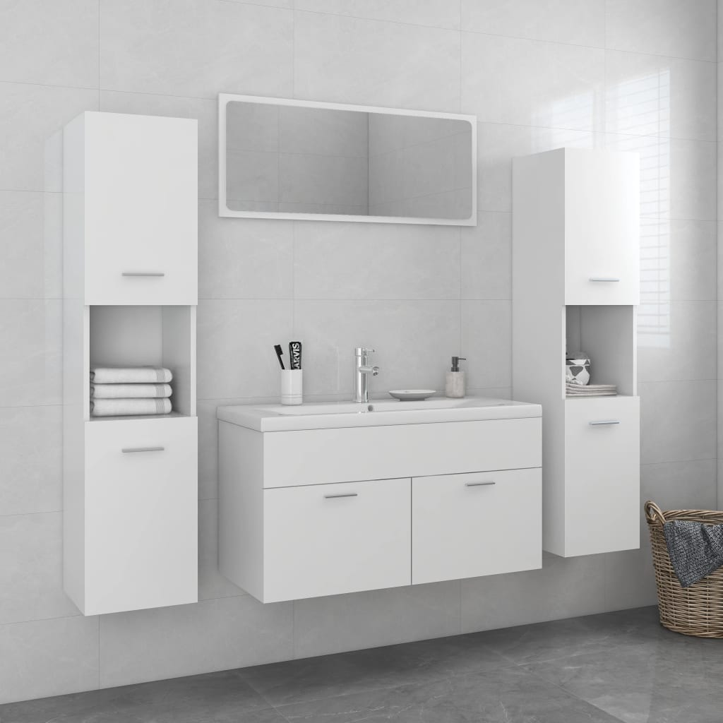 vidaXL Bathroom Furniture Set White Engineered Wood