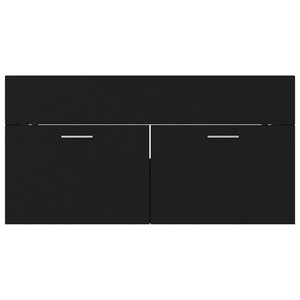 vidaXL Bathroom Furniture Set Black Engineered Wood