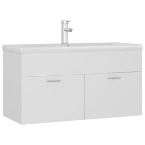 vidaXL Sink Cabinet with Built-in Basin White Engineered Wood