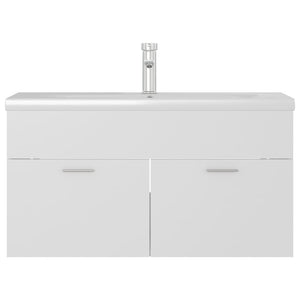 vidaXL Sink Cabinet with Built-in Basin White Engineered Wood