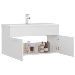 vidaXL Sink Cabinet with Built-in Basin White Engineered Wood