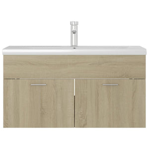 vidaXL Sink Cabinet with Built-in Basin Sonoma Oak Engineered Wood