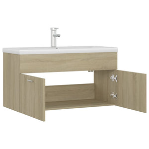 vidaXL Sink Cabinet with Built-in Basin Sonoma Oak Engineered Wood