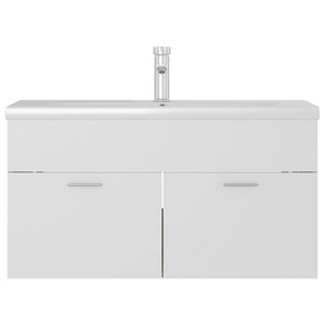 vidaXL Sink Cabinet with Built-in Basin White and Sonoma Oak Engineered Wood