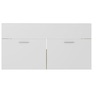 vidaXL Sink Cabinet with Built-in Basin White and Sonoma Oak Engineered Wood