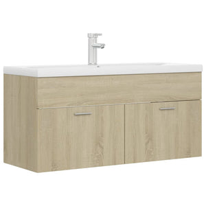 vidaXL Sink Cabinet with Built-in Basin Sonoma Oak Engineered Wood