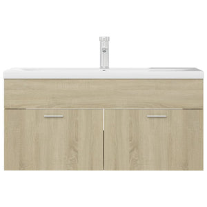 vidaXL Sink Cabinet with Built-in Basin Sonoma Oak Engineered Wood