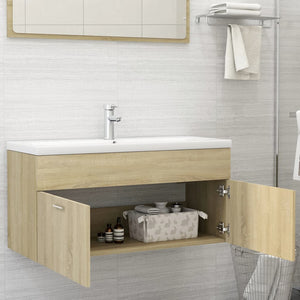 vidaXL Sink Cabinet with Built-in Basin Sonoma Oak Engineered Wood