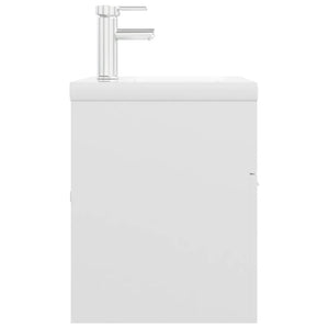 vidaXL Sink Cabinet with Built-in Basin High Gloss White Engineered Wood