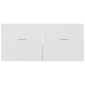 vidaXL Sink Cabinet with Built-in Basin High Gloss White Engineered Wood