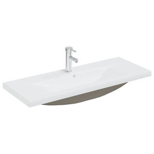 vidaXL Sink Cabinet with Built-in Basin High Gloss White Engineered Wood