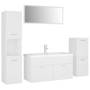 vidaXL Bathroom Furniture Set White Engineered Wood