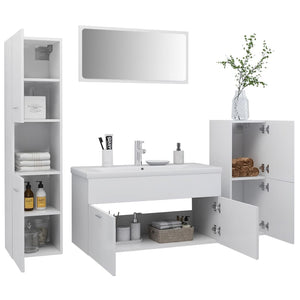 vidaXL Bathroom Furniture Set White Engineered Wood