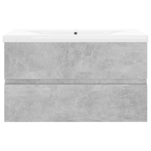 vidaXL Sink Cabinet with Built-in Basin Concrete Grey Engineered Wood