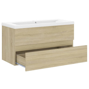 vidaXL Sink Cabinet with Built-in Basin Sonoma Oak Engineered Wood