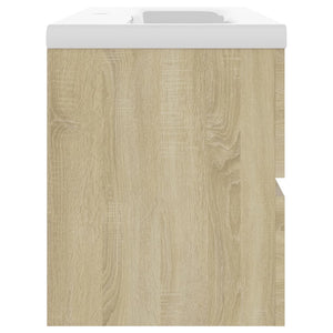 vidaXL Sink Cabinet with Built-in Basin Sonoma Oak Engineered Wood