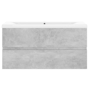 vidaXL Sink Cabinet with Built-in Basin Concrete Grey Engineered Wood