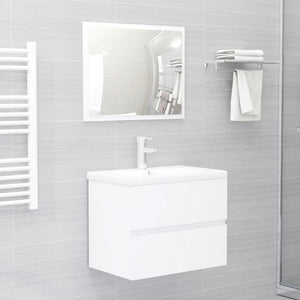 vidaXL Sink Cabinet with Built-in Basin White Engineered Wood