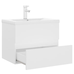 vidaXL Sink Cabinet with Built-in Basin White Engineered Wood