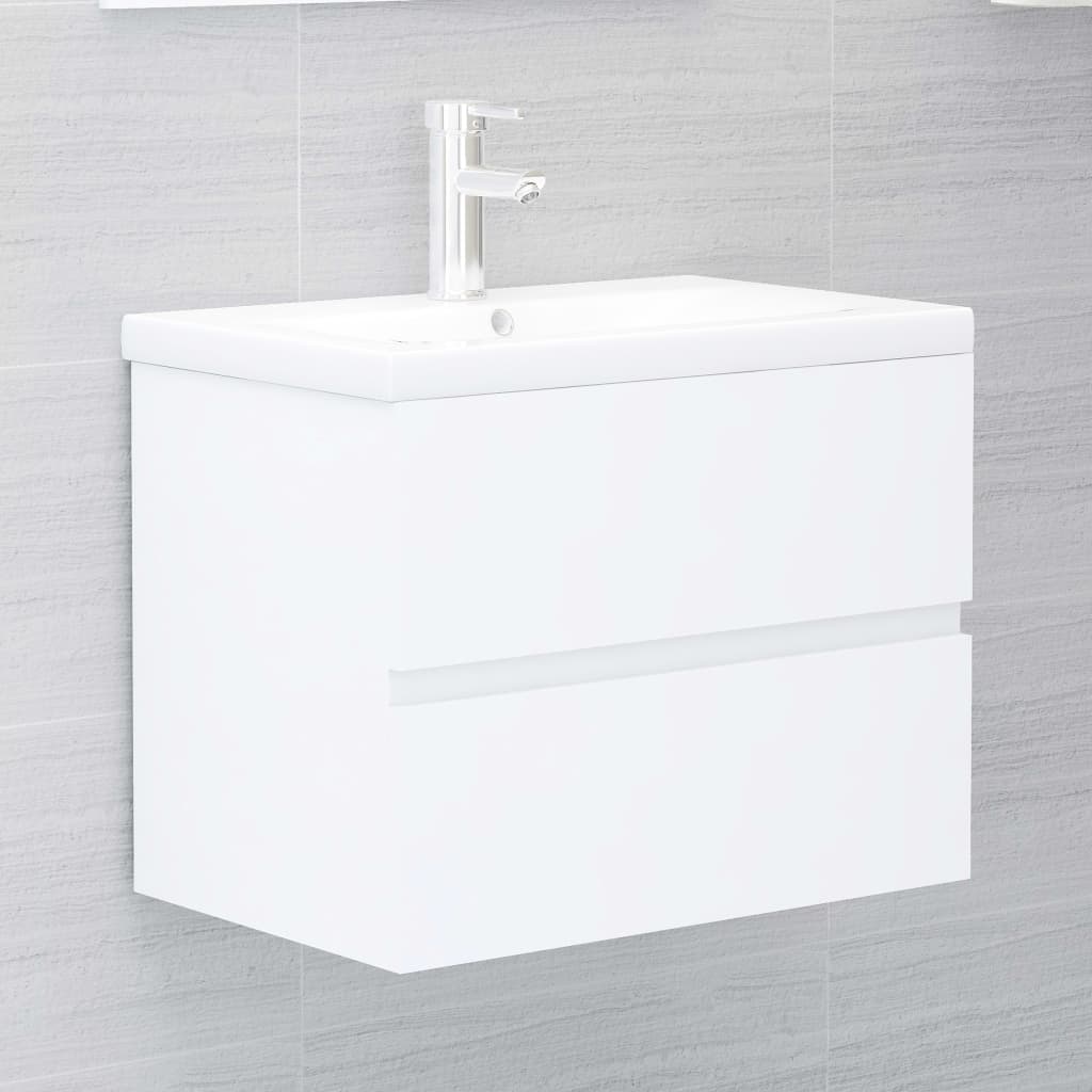 vidaXL Sink Cabinet with Built-in Basin White Engineered Wood