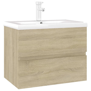 vidaXL Sink Cabinet with Built-in Basin Sonoma Oak Engineered Wood