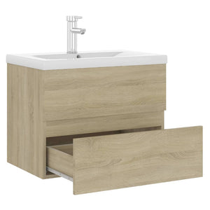 vidaXL Sink Cabinet with Built-in Basin Sonoma Oak Engineered Wood