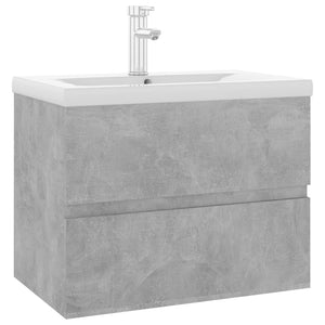 vidaXL Sink Cabinet with Built-in Basin Concrete Grey Engineered Wood