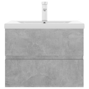 vidaXL Sink Cabinet with Built-in Basin Concrete Grey Engineered Wood